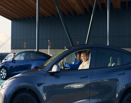 Tesla Holds Its First Model Y Vehicle Delivery Event In The UK