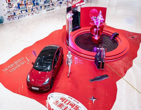 Tesla Model 3 Becomes Accent for Coca Cola Futurism Exhibition