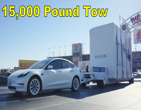 Tesla Model 3 Tows a 15000 Pound Boxabl House