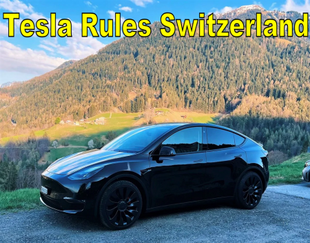 Tesla Model Y Became the Best Selling Car in Switzerland in 2022