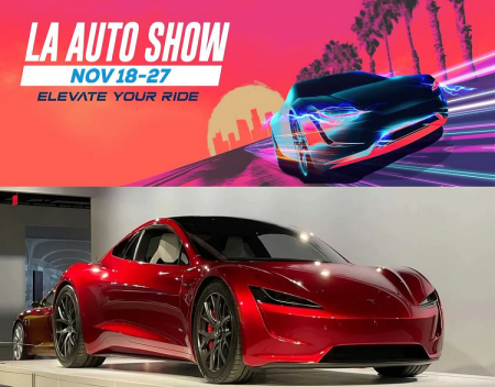 Tesla Roadster Appears to Be Featured on LA Auto Show Flyer