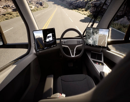 Tesla Semi production interior teased