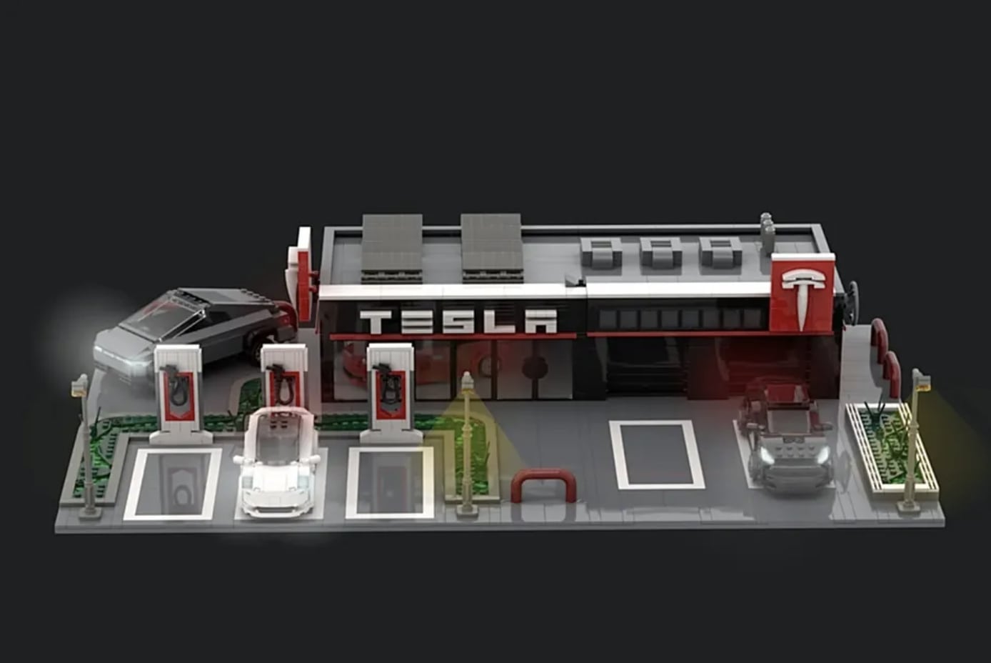 Tesla Supercharger gets Lego-fied in this crazy fan idea project