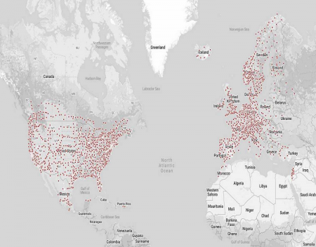 Tesla Updates Supercharger Map