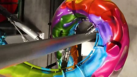 Teslas Paint Shop In Germany Has An Unbelievable Tube Slide
