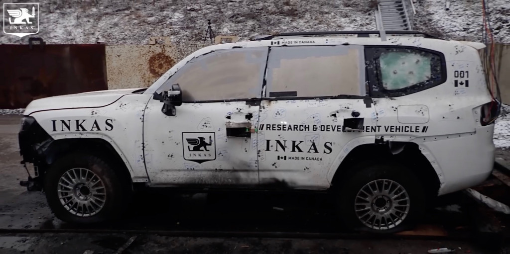 Watch an armored Toyota Land Cruiser brush off an explosion