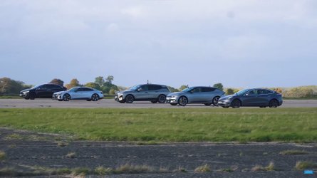Watch Five Performance EVs Go Head To Head In A Drag Race