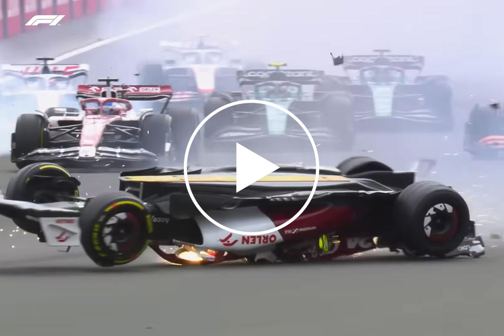 Watch Horror Crash At British Grand Prix As Protestors Storm Silverstone Track