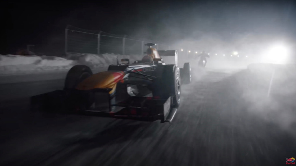 Watch Max Verstappen race around an ice track in an F1 car on studded tires